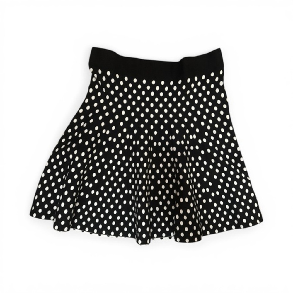 Maeve Black Skater Sweater Skirt + White Polka Dots Preppy Retro Anthropologie